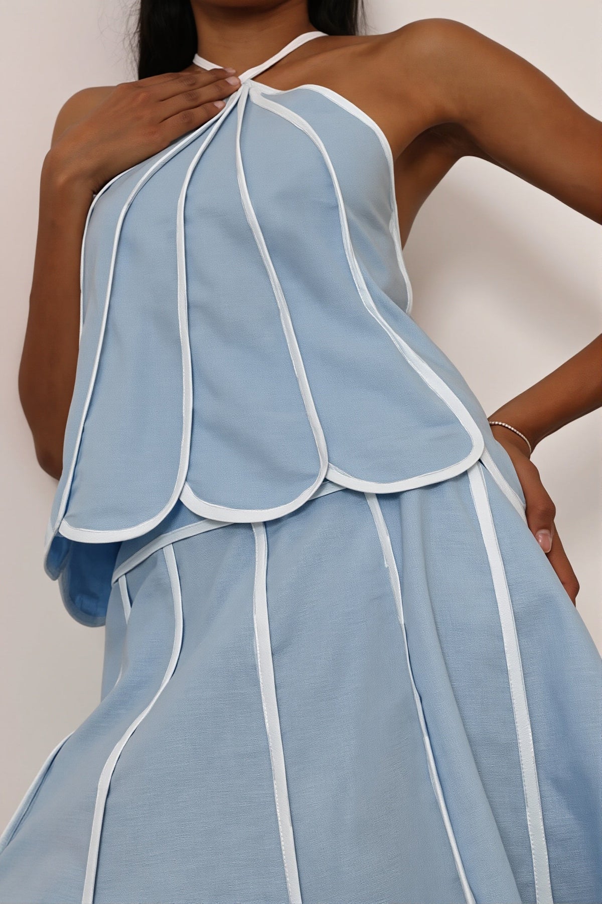 Sexy Halter Backless Sleeveless Top Bodycon Skirt Sets