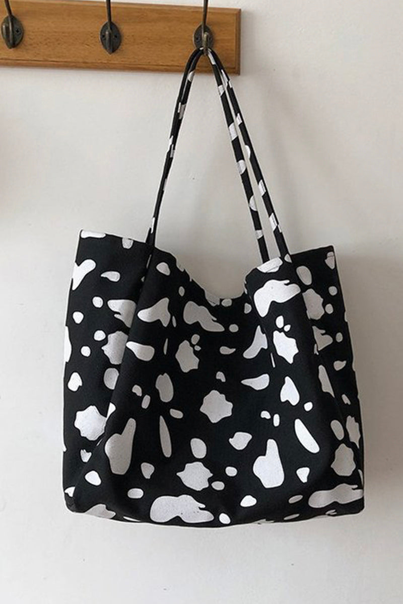 Cow Print Canvas Tote Bag - Fashionpara