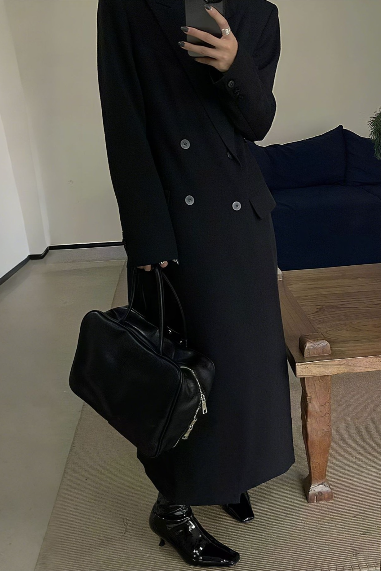 Vintage Hepburn Waist Cinching Hourglass Long Overcoat - Fashionpara