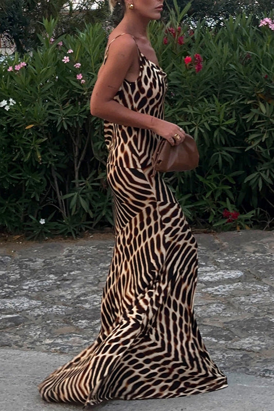 Vacation Style Digital Print Cami Maxi Dress