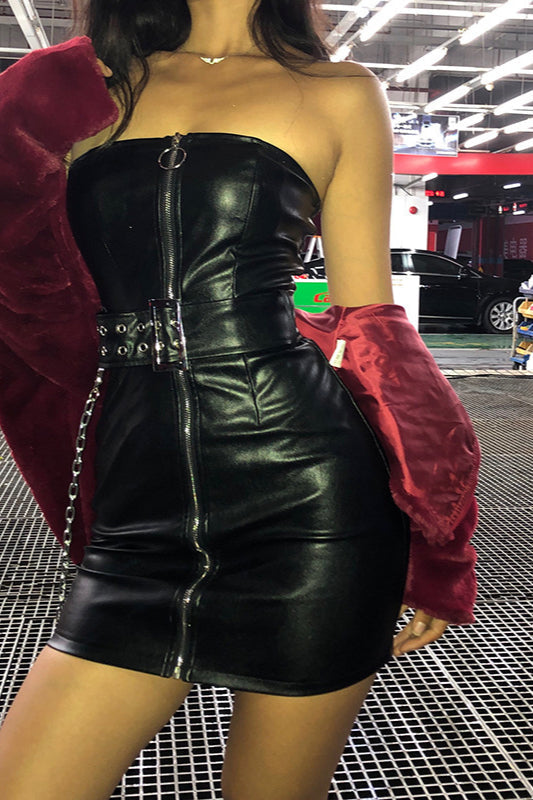 Belted Off Shoulder Mini Dress