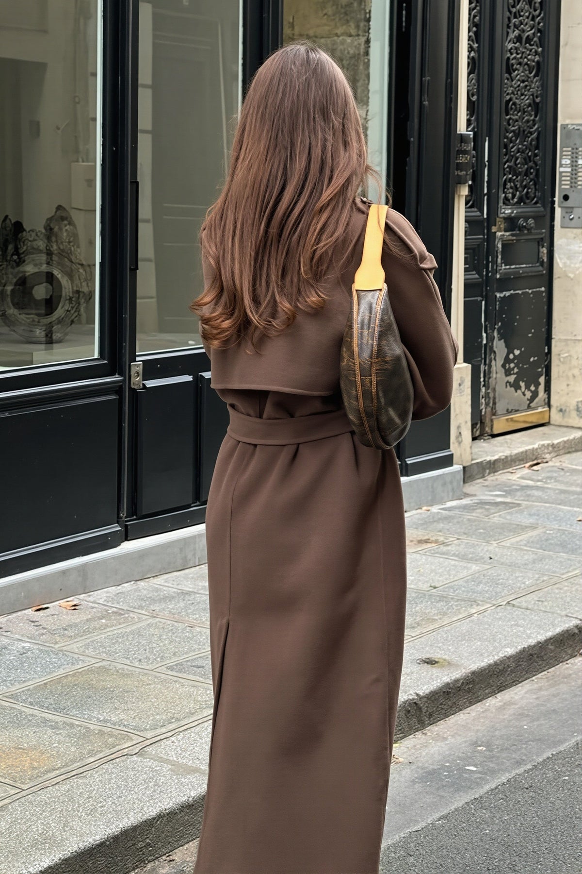 Double Breasted Belted Long Trench Coat