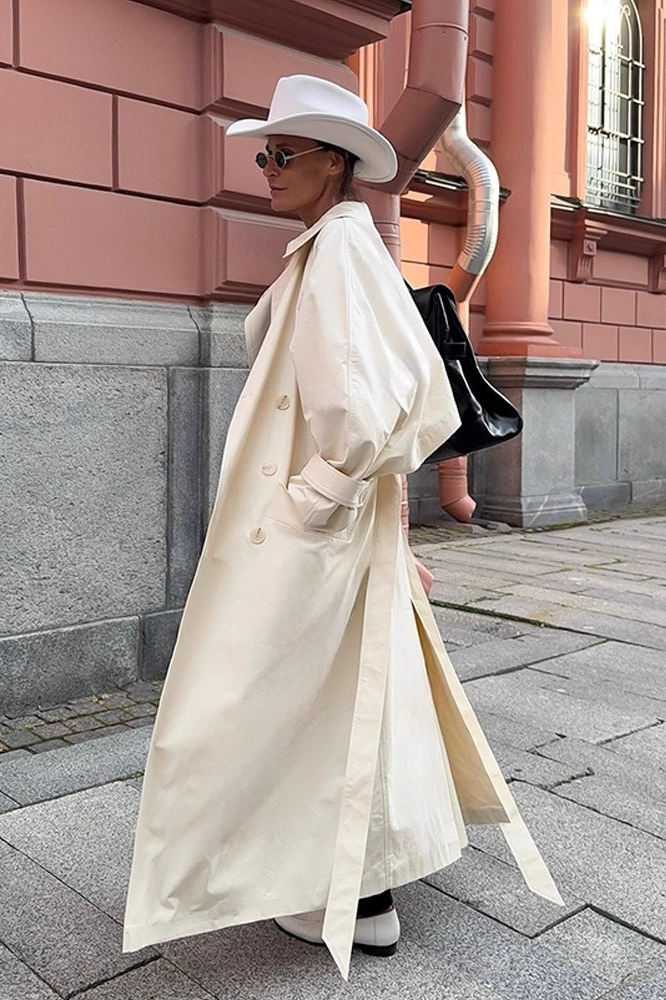 Hepburn Elegant Waist Tied Long Slim Minimalist Overcoat - Fashionpara