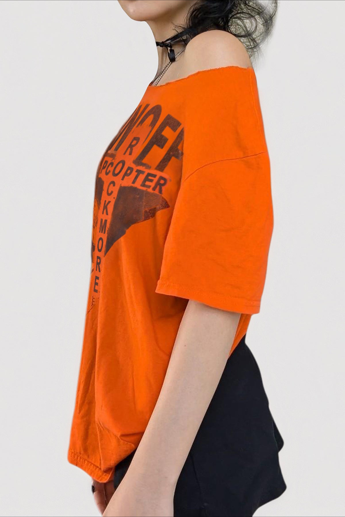 Distressed Print Loose Fit T-Shirt