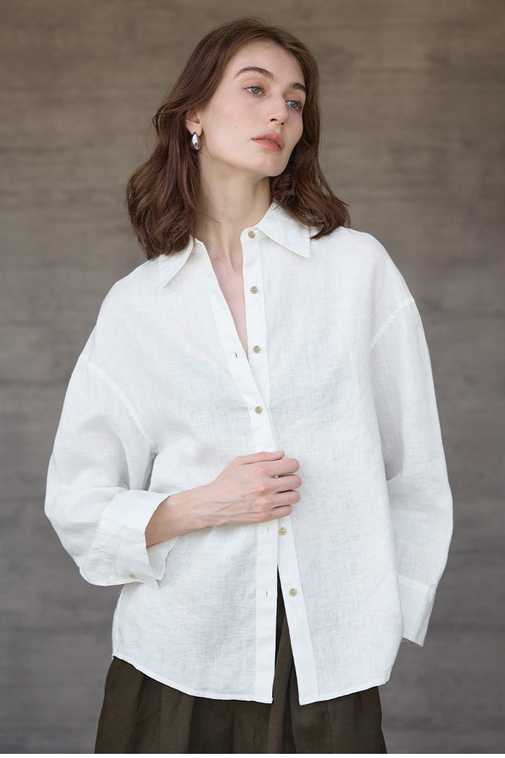 Sophisticated Relaxed Linen Blouse