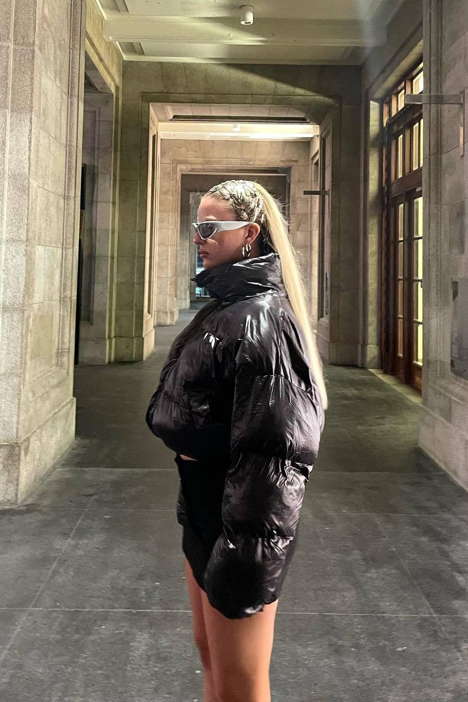 High Neck Cropped Puffer Coat
