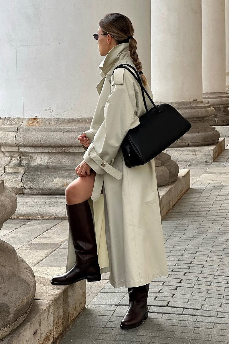 PrincessAce Retro Extra-Long Waist-Tie Loose Overcoat