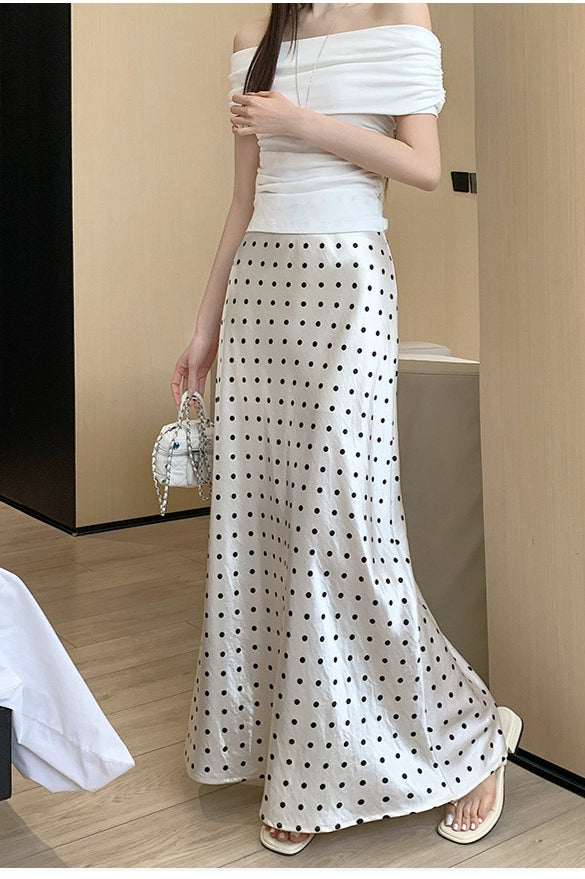 French Style Polka Dot Skirt - Fashionpara