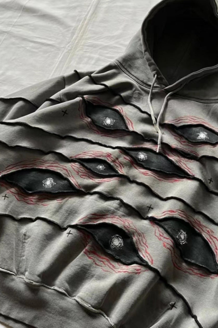 Y2K Devil Eye Print Hoodie