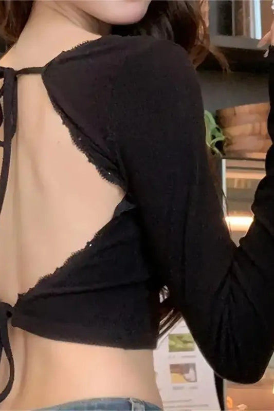Lace Lace-Up Camisole Crop Top