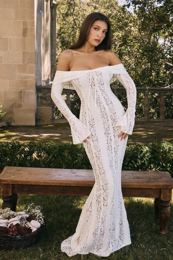 Backless Mesh Patchwork Maxi Dress