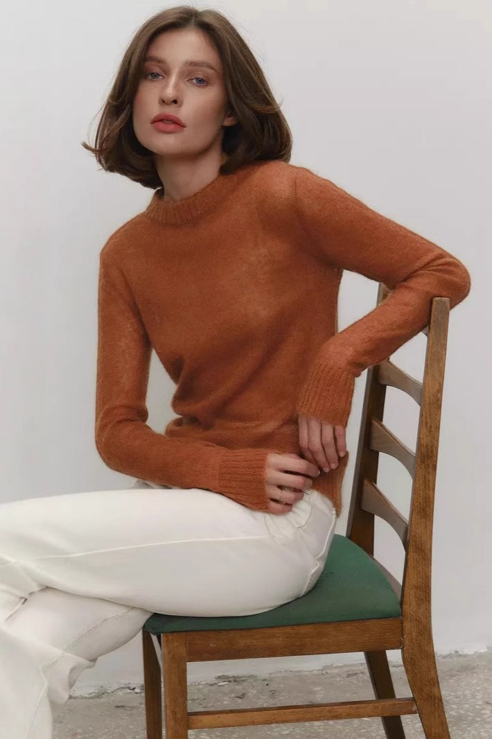 Lightweight Mohair Knit Sweater