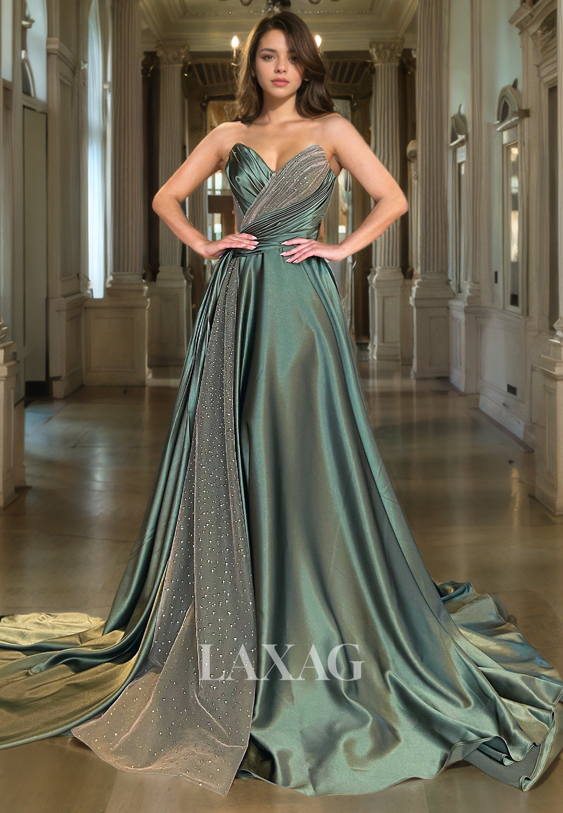 22244 - A-Line Sweetheart Beaded Party Prom Formal Evening Dress - Fashionpara