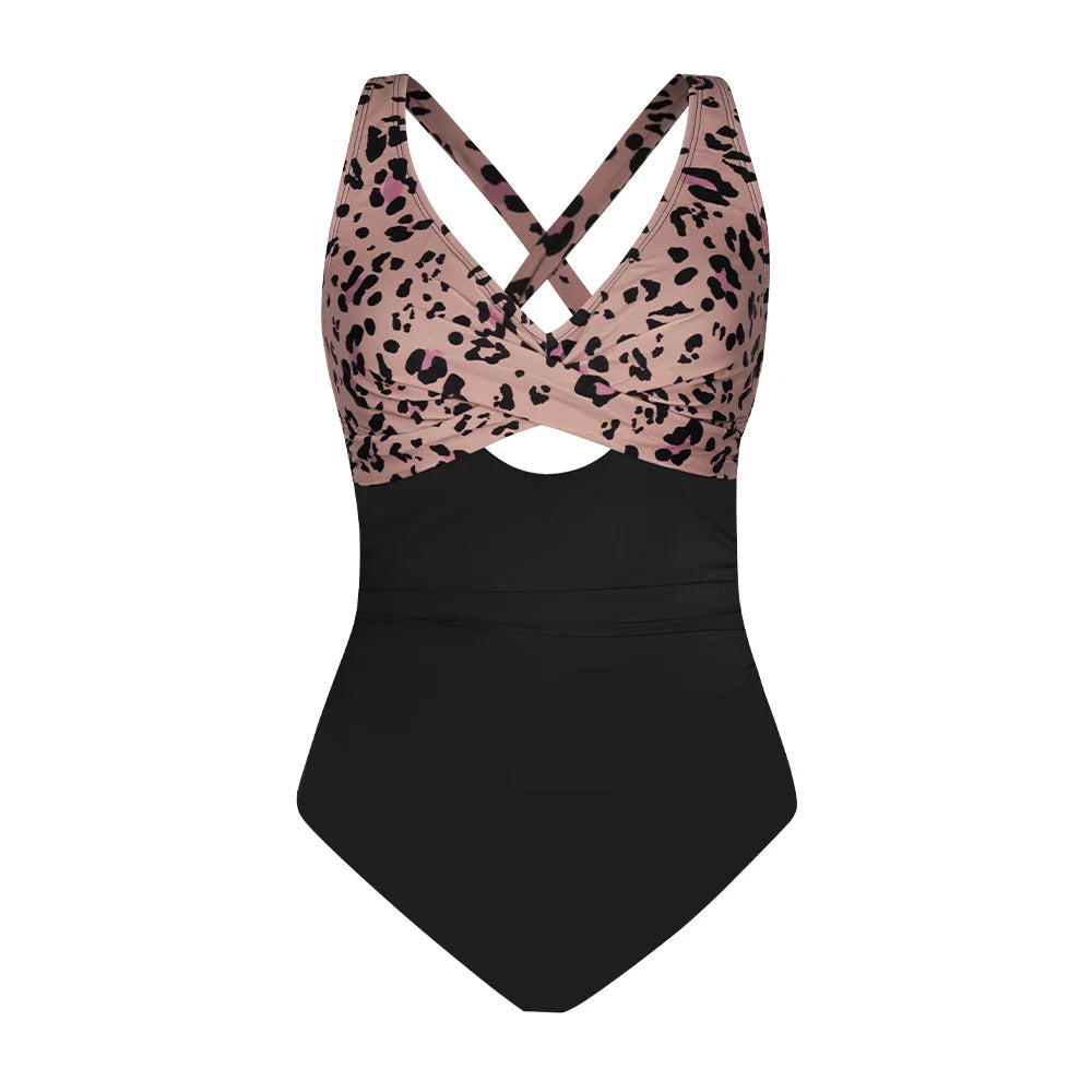 Floral Cut Out Back Tie One Piece Set