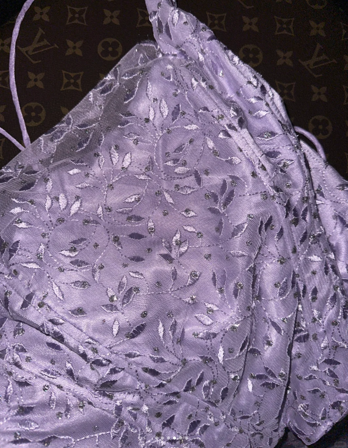 Pretty Spaghetti Straps Lavender Tulle Beaded Embroidery Mermaid Evening Dress Long Birthday Prom Gown D1427