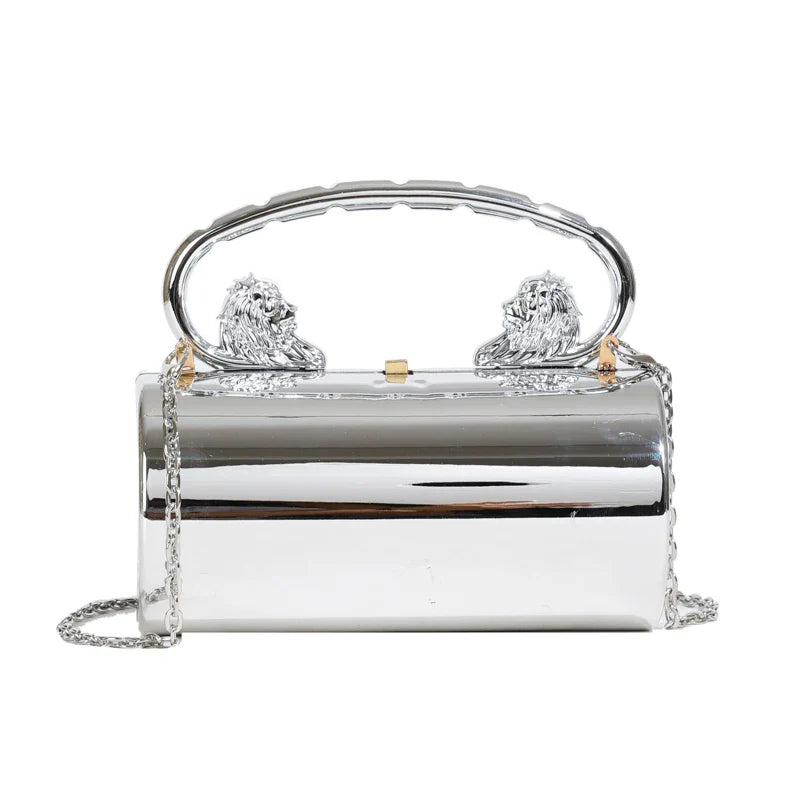 Acrylic Cylinder Crossbody Evening Clutch Bag