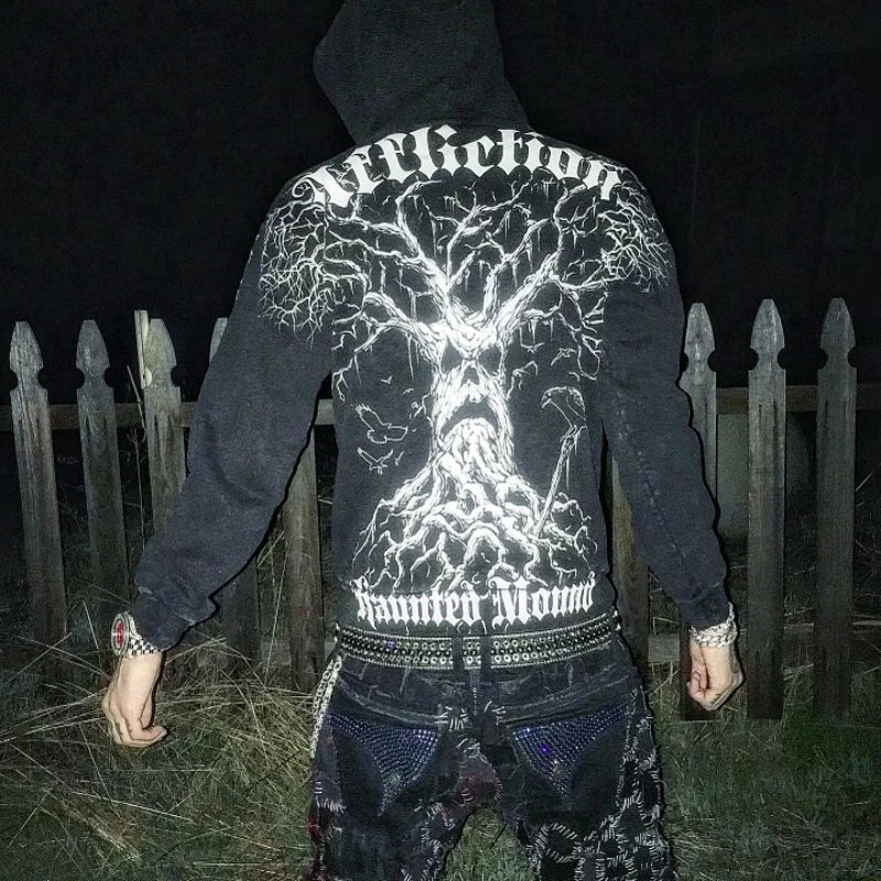 Gothic Skull Zipper Hoodie 4