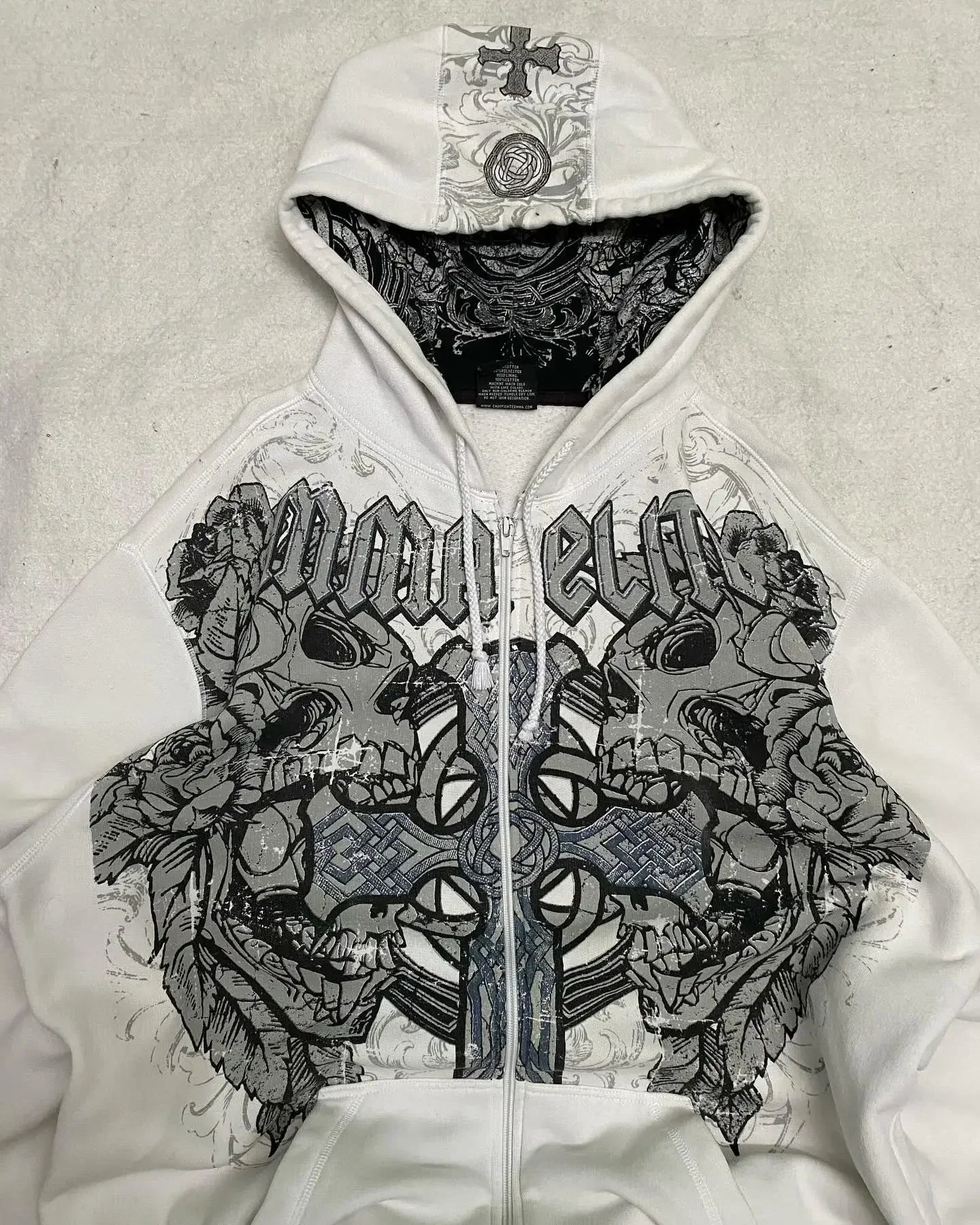 Affliction Gothic Skull Zipper Hoodie