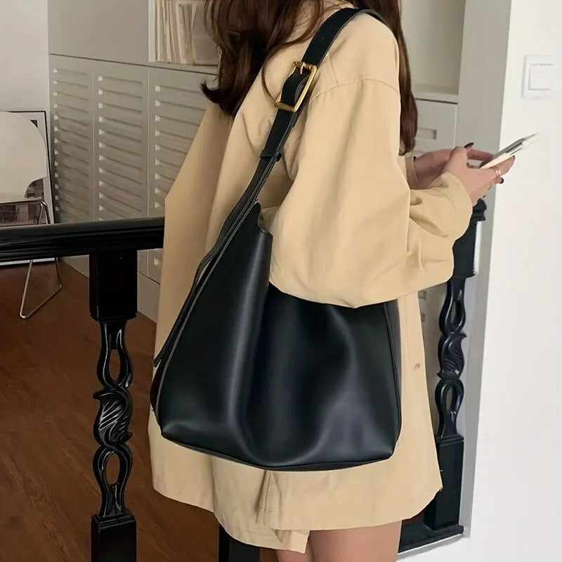 All-Match Minimalist PU Leather Shoulder Bag