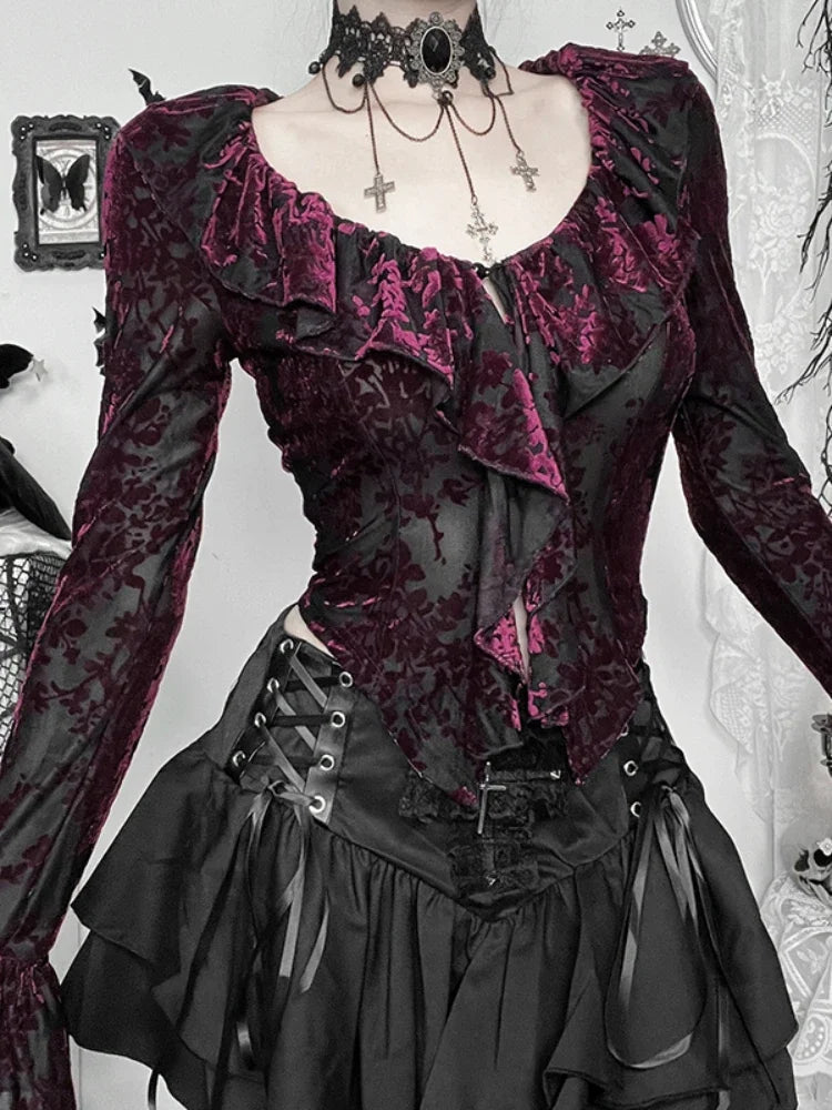 Grouped Frilled Knitted Top