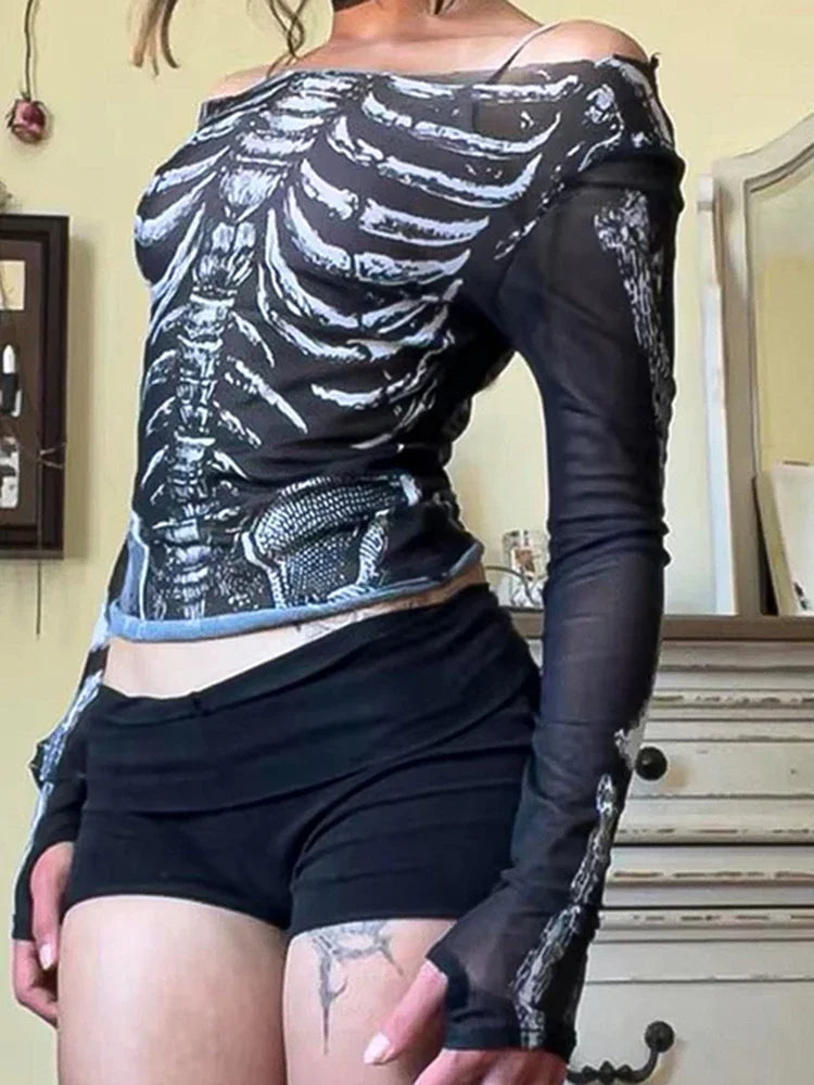 Bony Print Knit Top