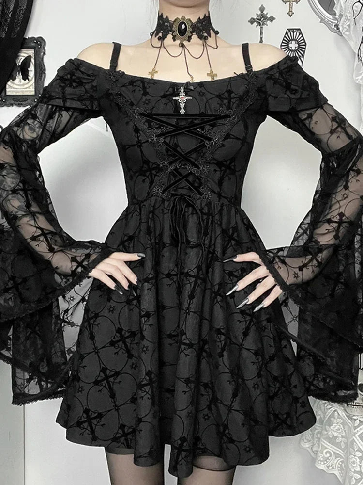 Angry Flare Sleeve Mini Dress