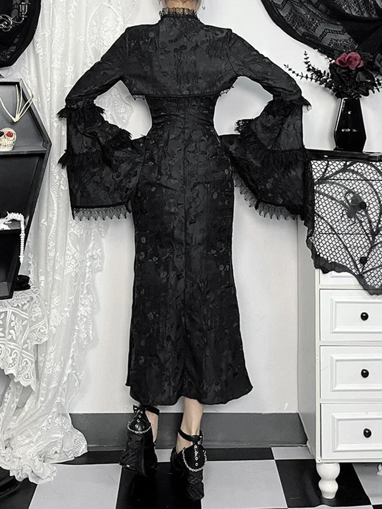 Tie-Up Woven Spaghetti Strap Full-Length Dress