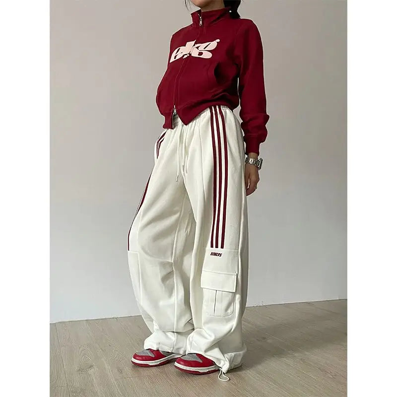 Retro Lazy Stripes Wide Leg Pants