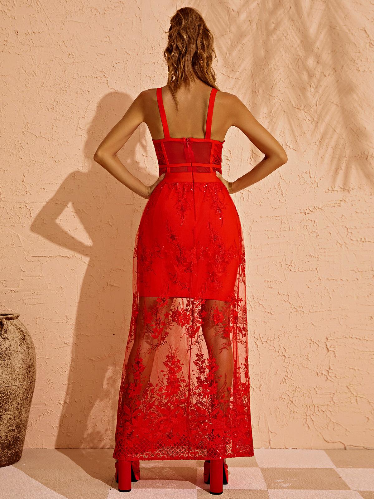 Amirah Maxi Dress In Red
