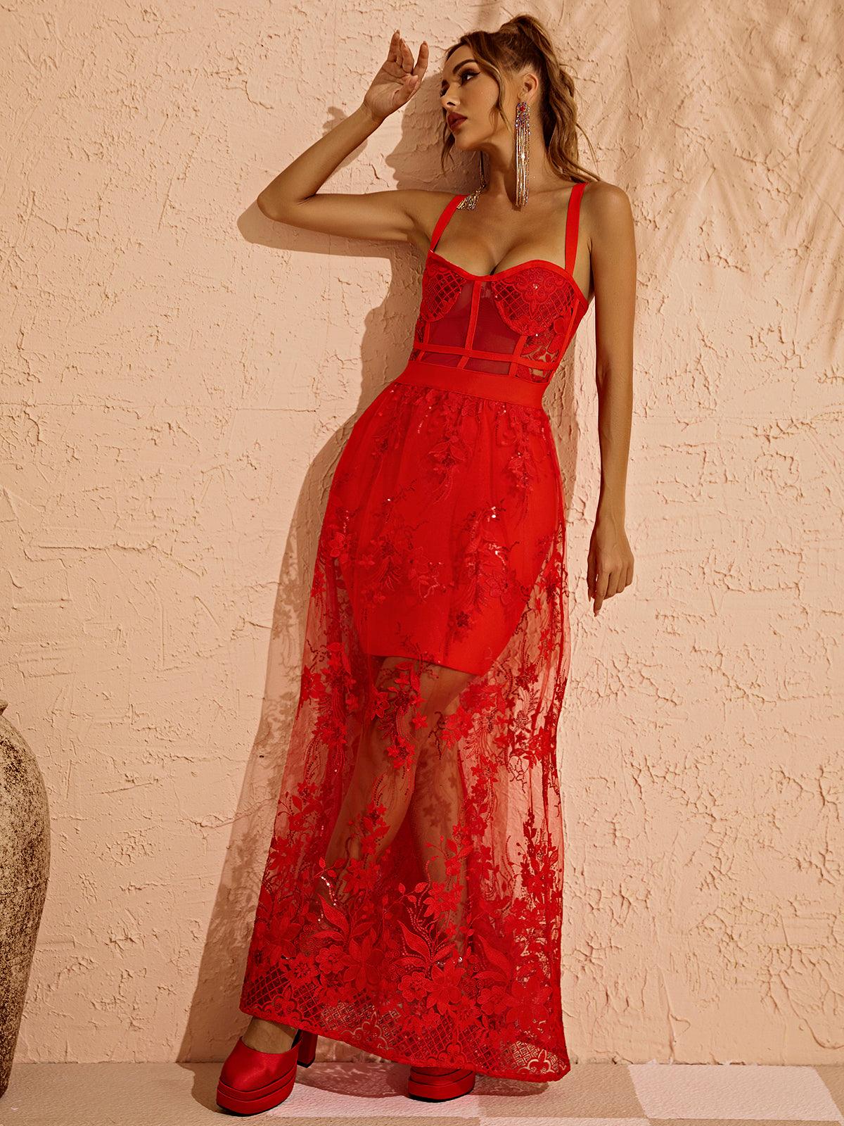 Amirah Maxi Dress In Red
