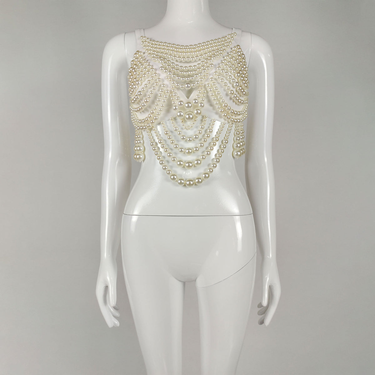 KittenAlarm - Anaya Pearl Embellished Crop Top