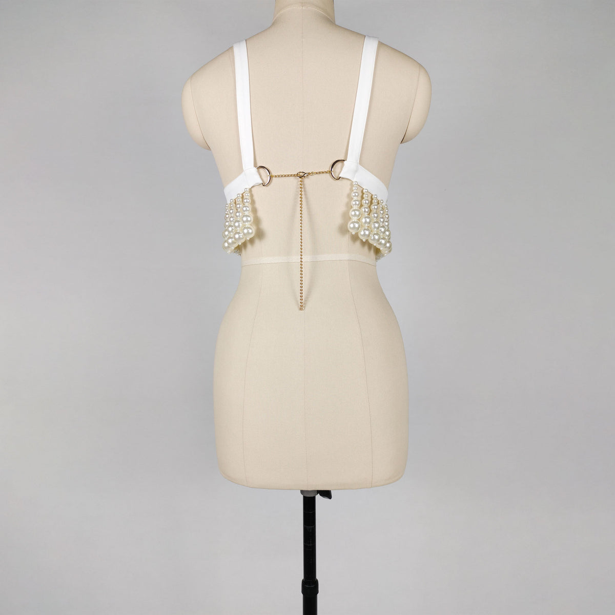 KittenAlarm - Anaya Pearl Embellished Crop Top