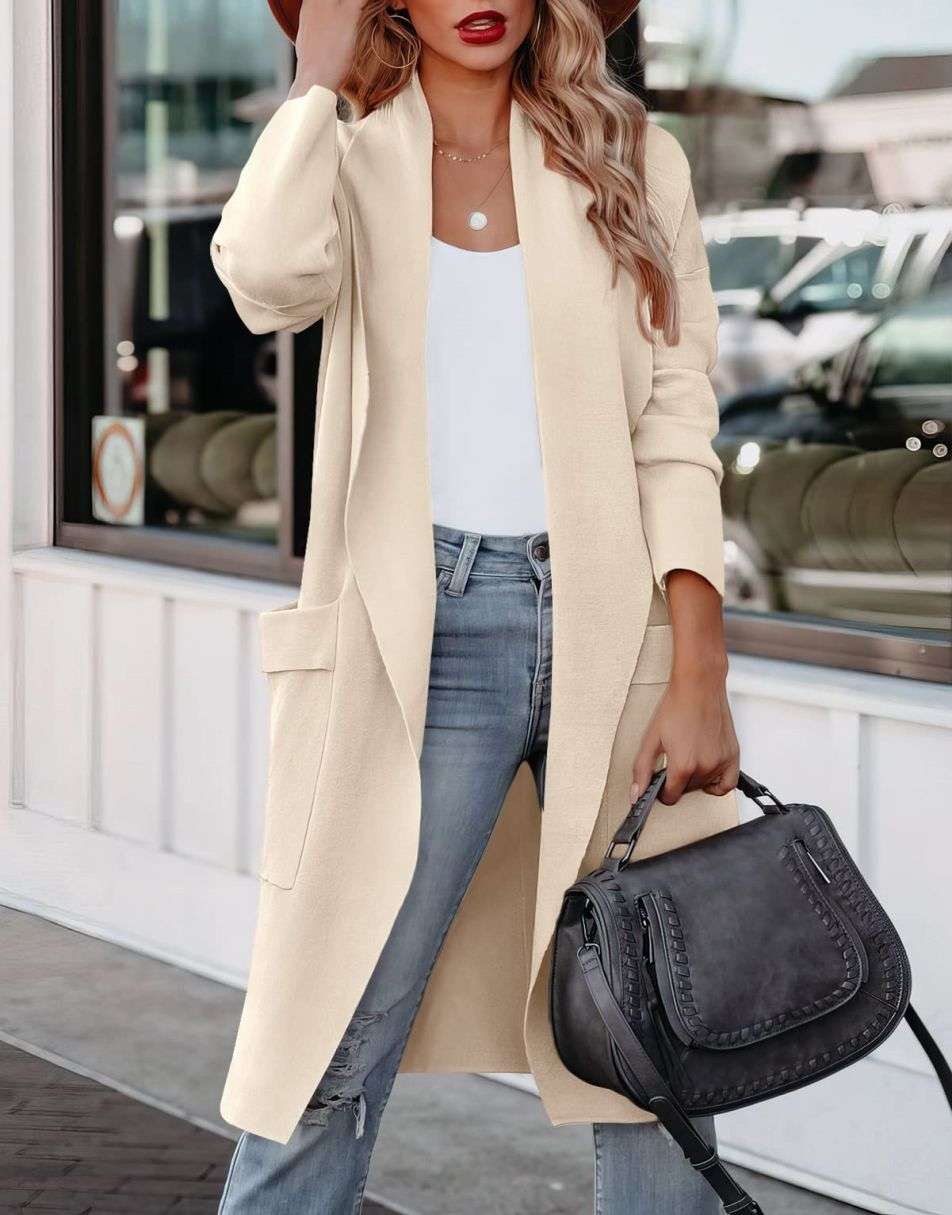 Softer Commuter Cardigan Coat with Large Lapels - ShoptheCIC