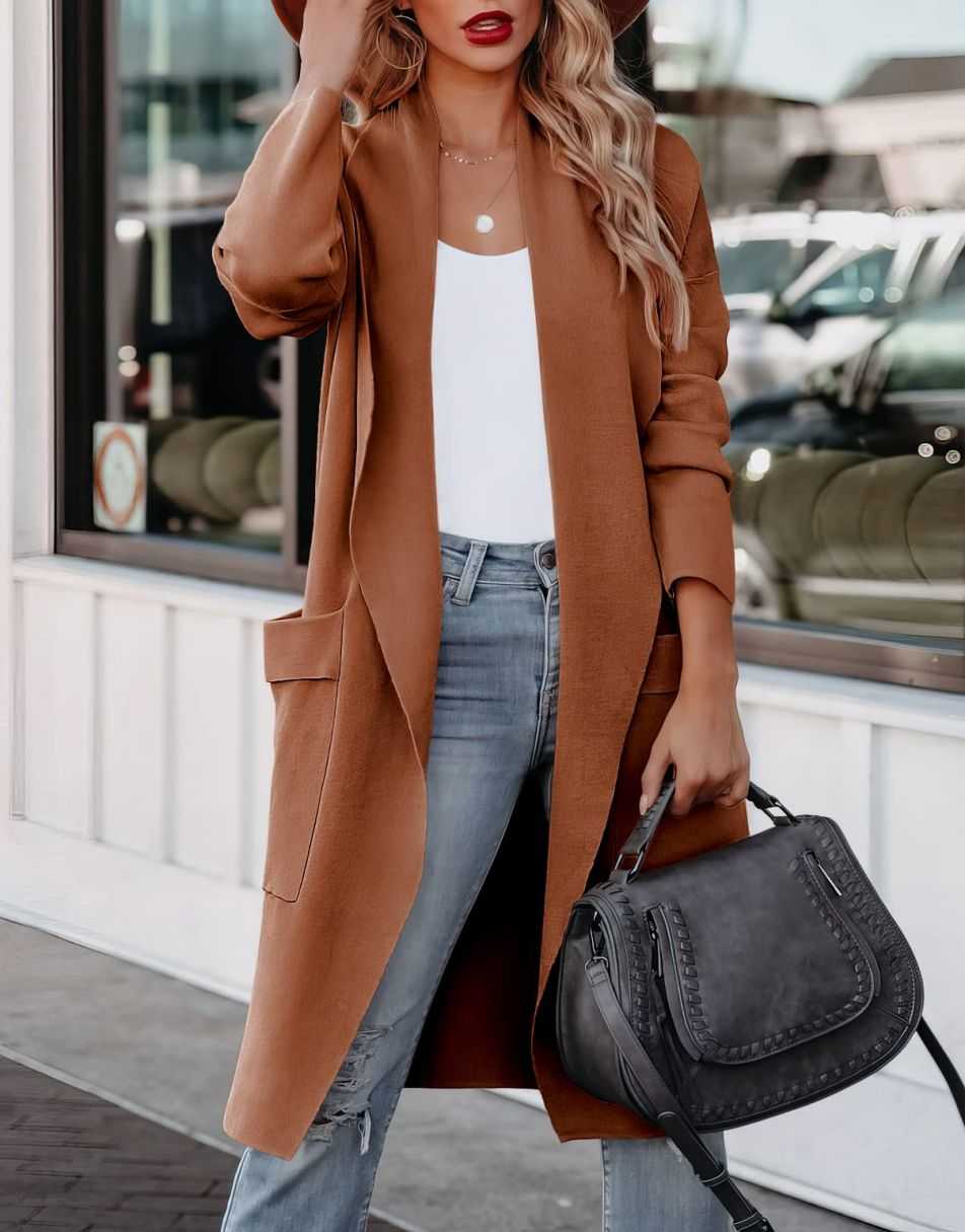 Softer Commuter Cardigan Coat with Large Lapels - ShoptheCIC