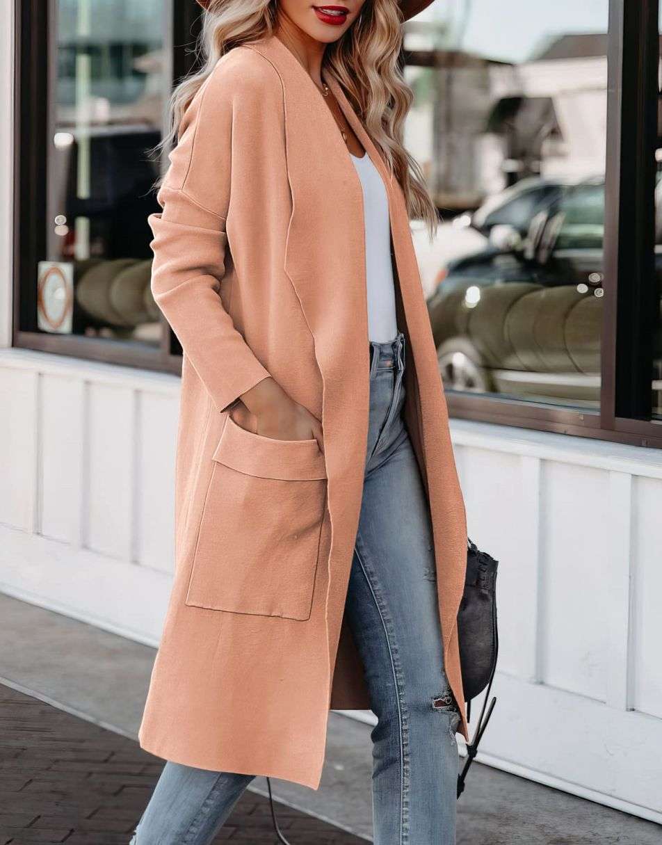 Softer Commuter Cardigan Coat with Large Lapels - ShoptheCIC