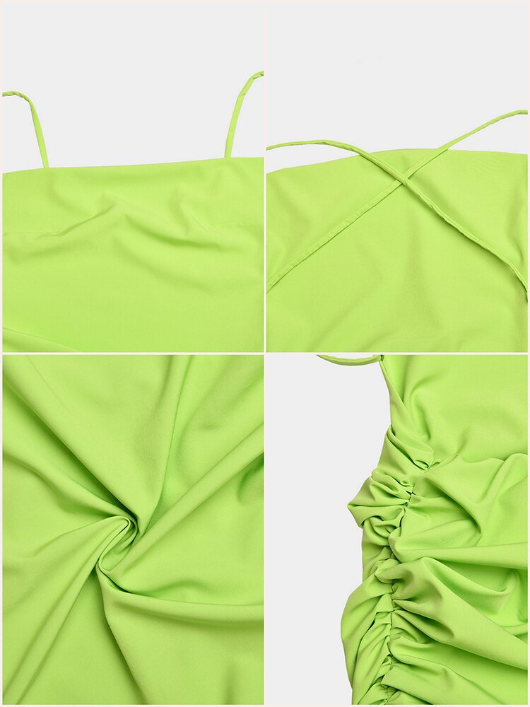 Spaghetti Strap Solid Bandage Dresses 6