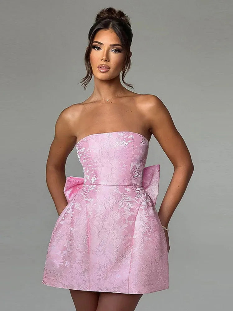 Butterfly Knot Backless Mini Dress