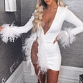Through Sequin Mesh Patchwork Dresses 10