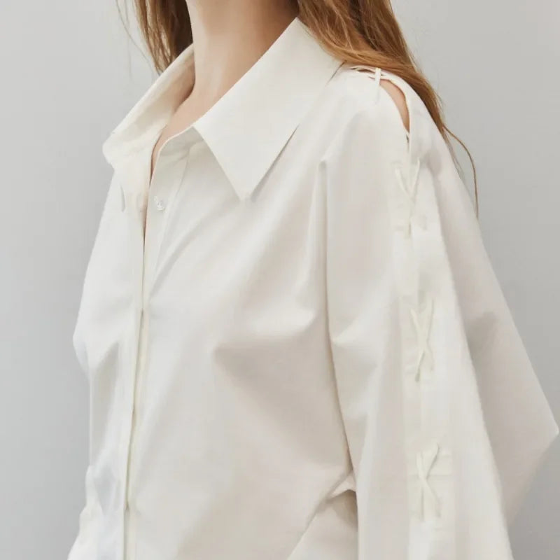 Cotton Long Sleeve Button Up Casual Office Blouse