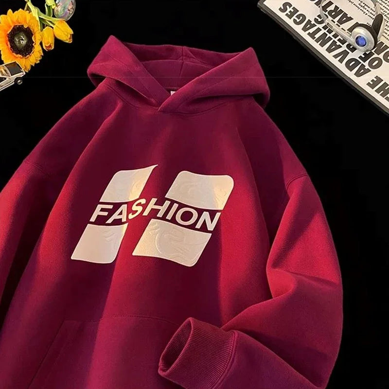 Printed Hip-Hop Street Hoodie