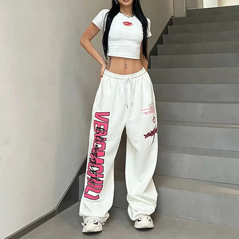 Printed Drawstring Casual Pants
