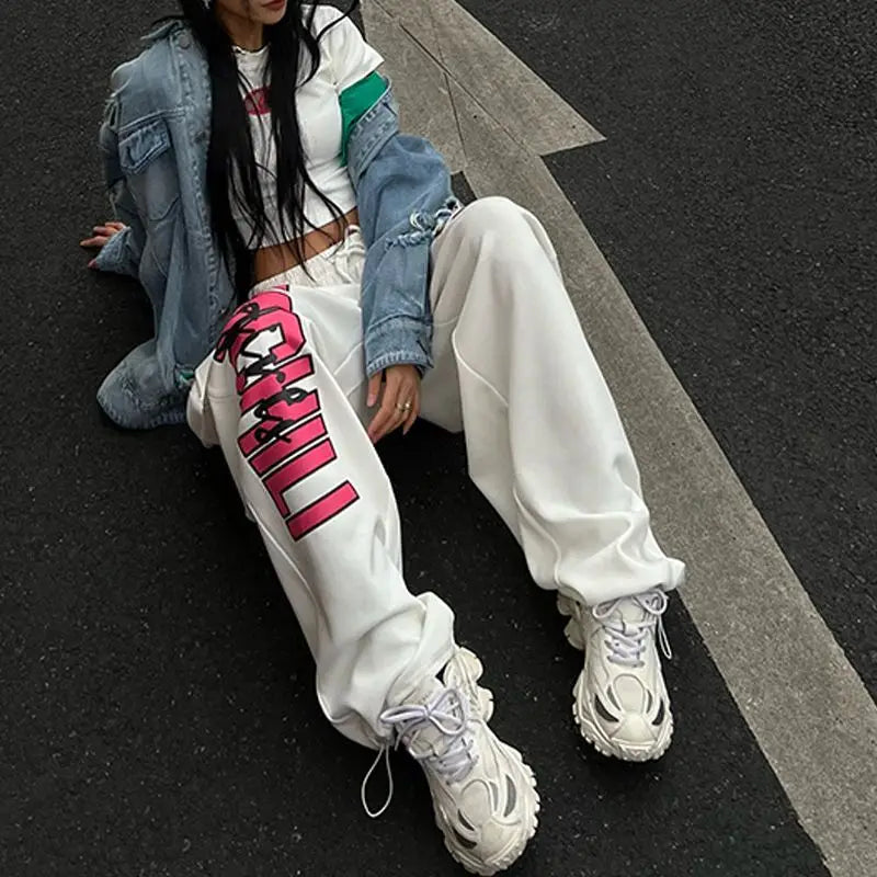 Printed Drawstring Casual Pants