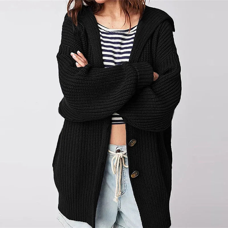 Autumn Winter Loose Full Sleeves Fashion New Oversized Knitted Coats - Fashionpara