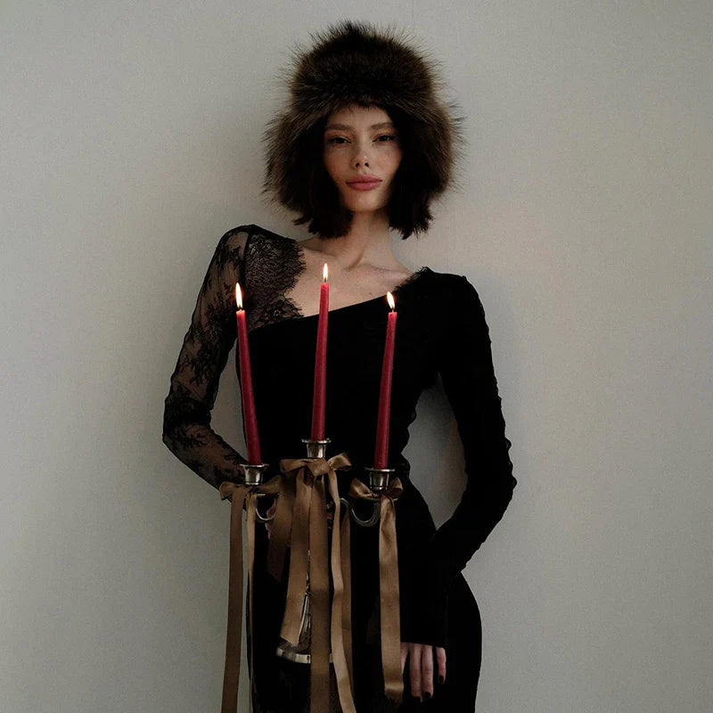 Lace Patchwork Transparent Maxi Dress