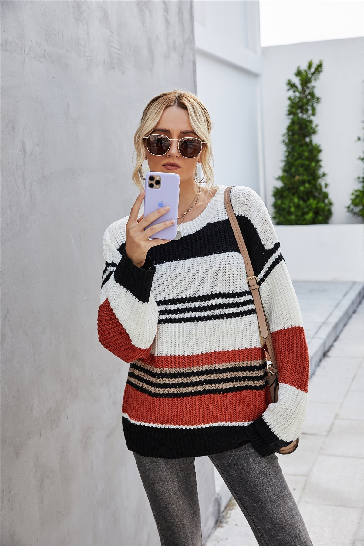 RadyRin Cozy Loose Knit Pullover Sweater for Effortless Style