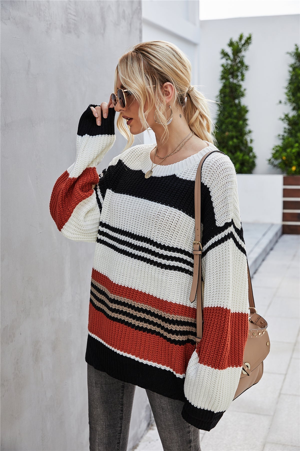 RadyRin Cozy Loose Knit Pullover Sweater for Effortless Style