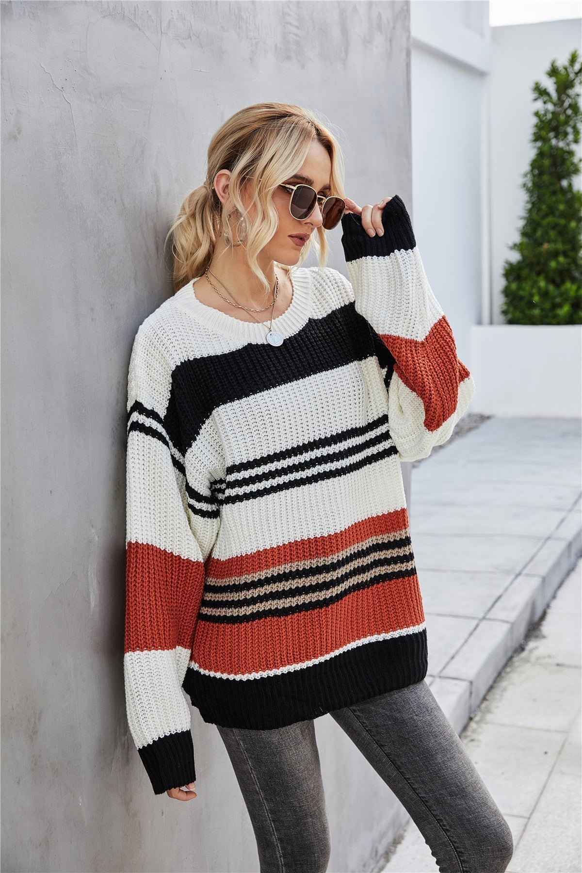 RadyRin Cozy Loose Knit Pullover Sweater for Effortless Style