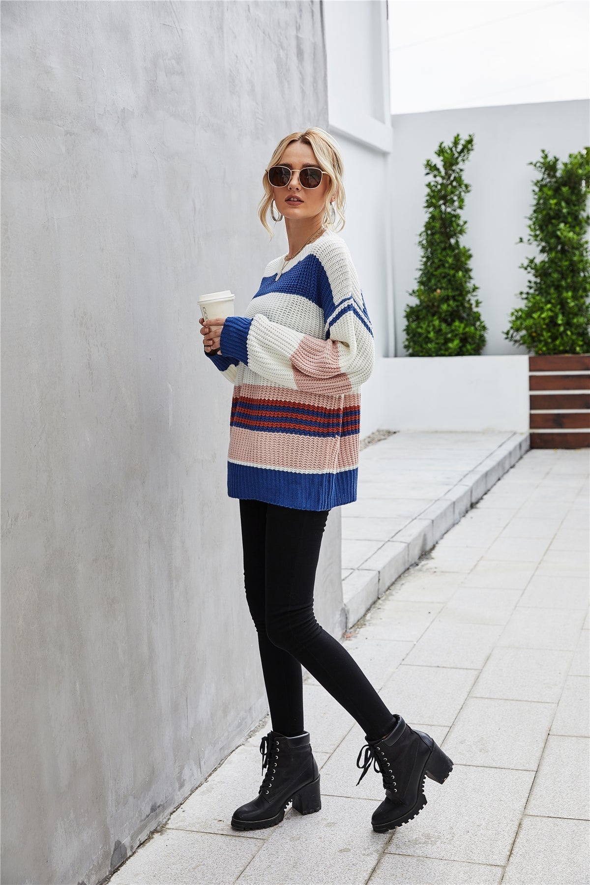 RadyRin Cozy Loose Knit Pullover Sweater for Effortless Style