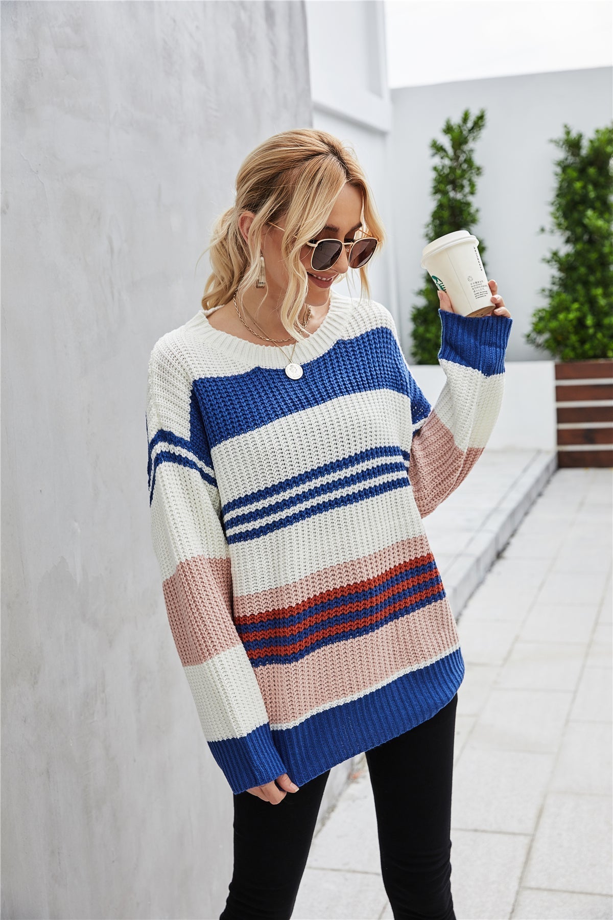 RadyRin Cozy Loose Knit Pullover Sweater for Effortless Style