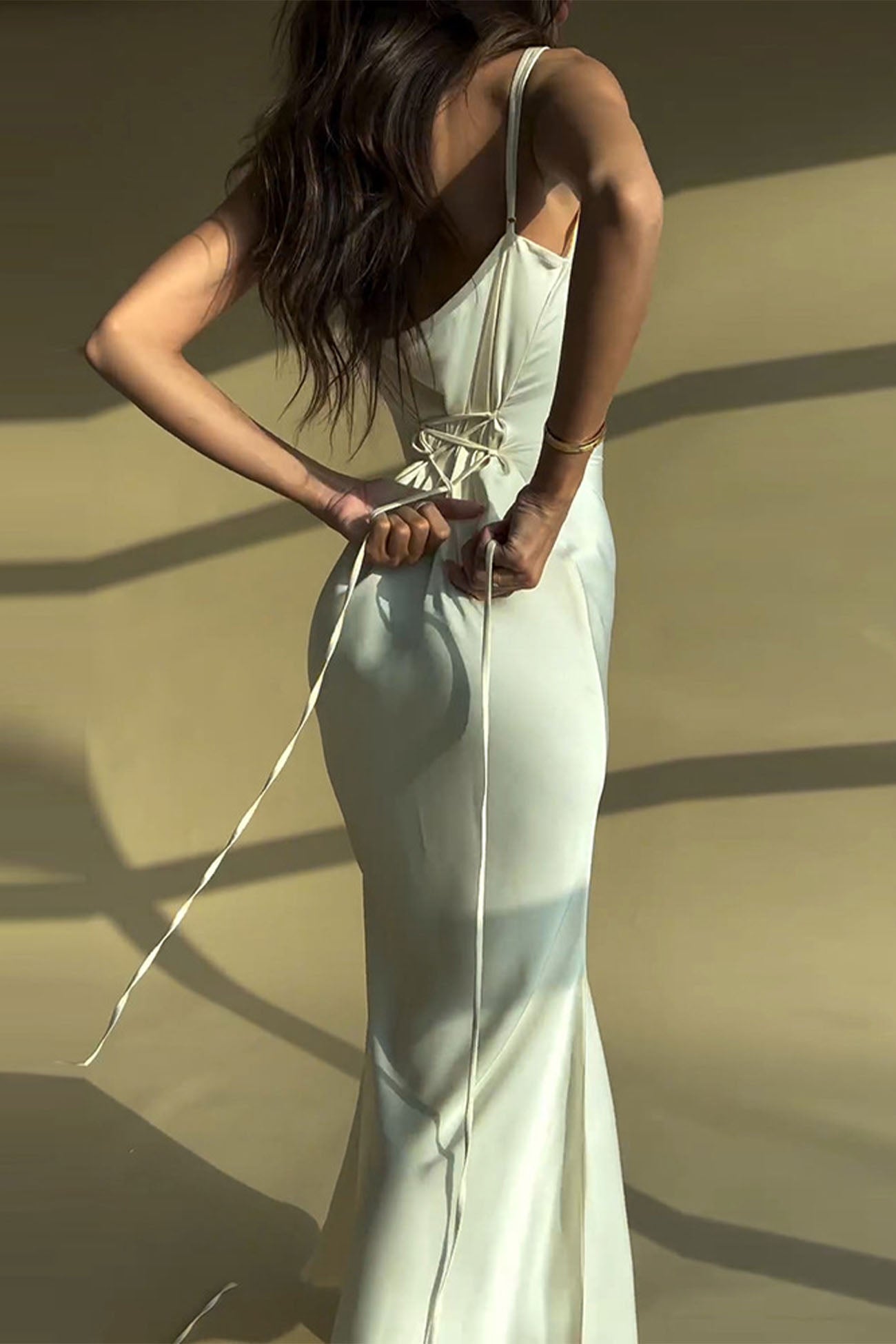 Back Lace Up Bodycon Cami Dress